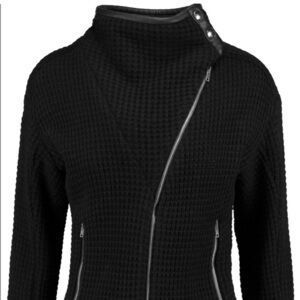 IRO Chelane Lamb Leather Trim Wool Moto Jacket